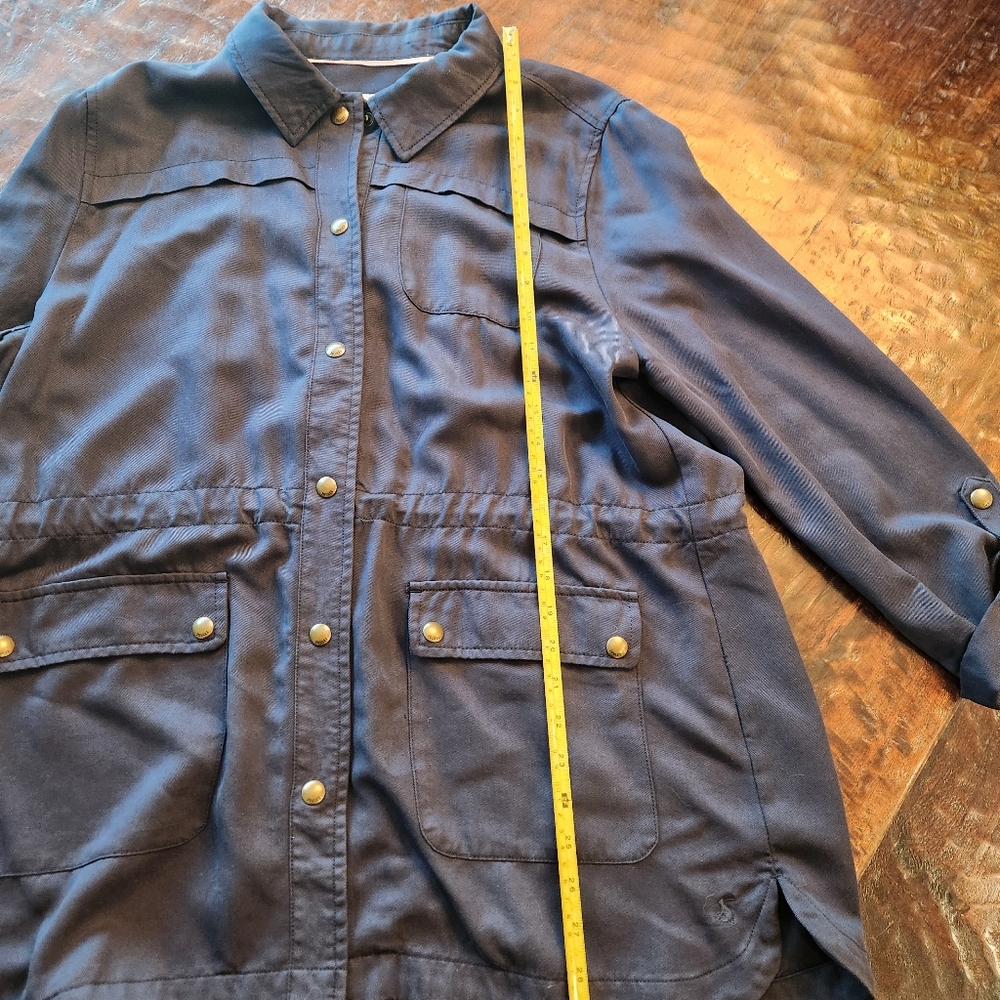 Joules Cassidy Jacket Size 12 Navy Blue Utility Brass Lightweight Shacket - Picture 10 of 16